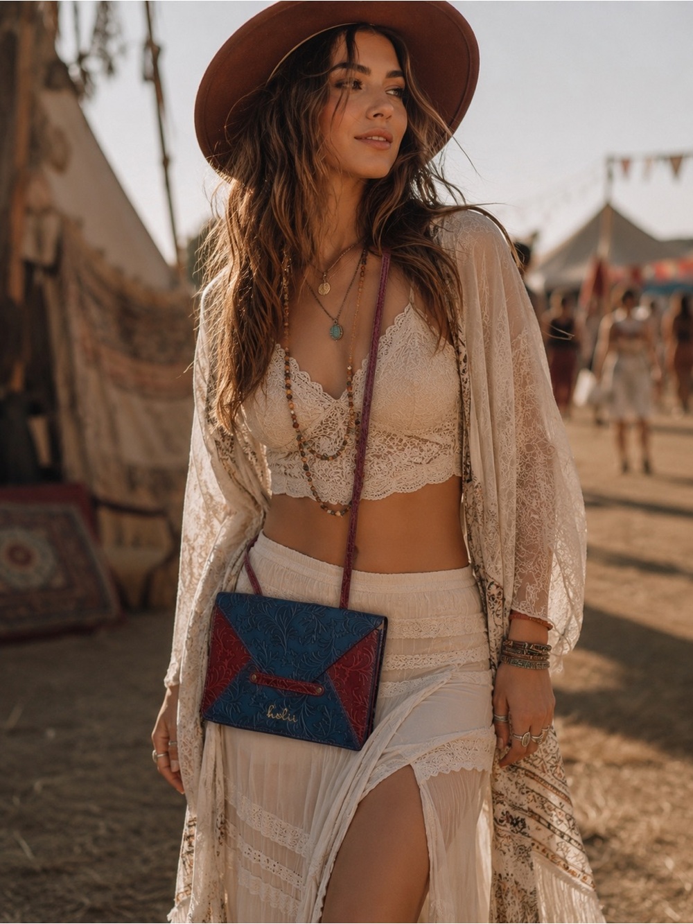 Holii handmade leather envelope crossbody/clutch